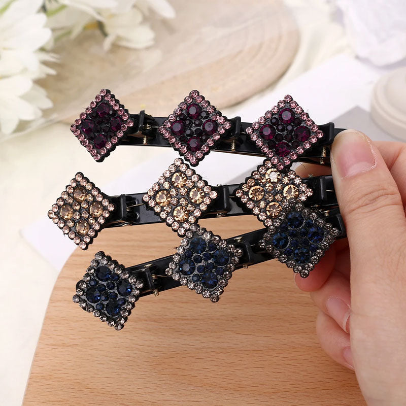 Fermagli per capelli con strass a forma di diamante