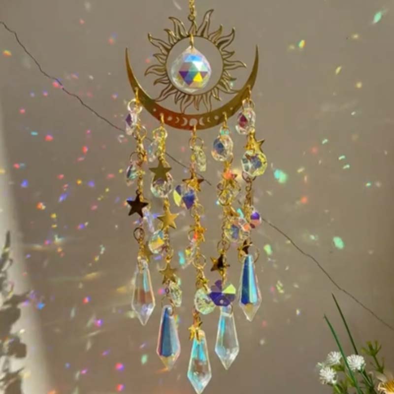 Ciondolo in cristallo Golden Flame Moon