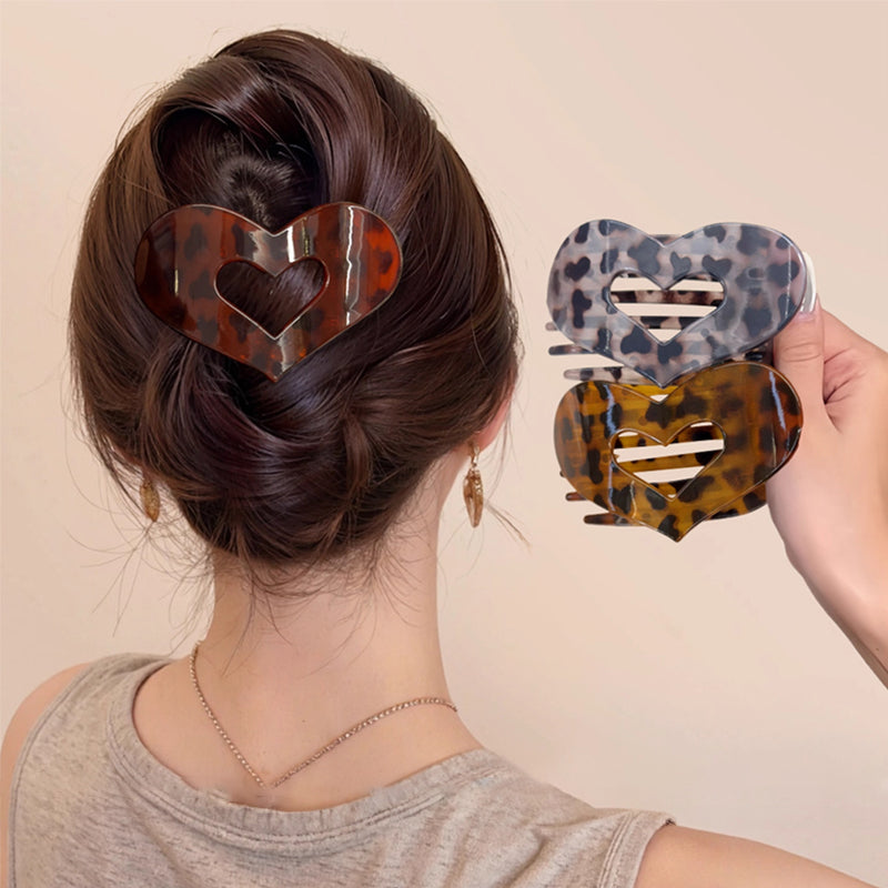 💛Fermaglio per capelli con cuore leopardato