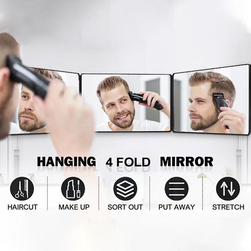 Multi Angle Folding Mirror for Self Haircutting - Head Back View Available