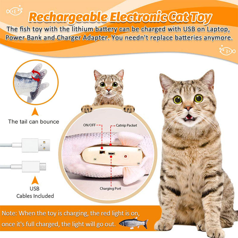 Giocattolo elettrico con pesce danzante e catnip per gatti
