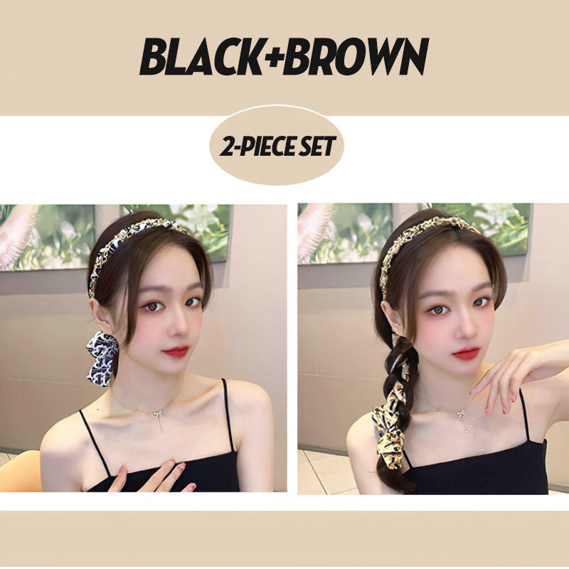 Fascia per capelli con strass e fior