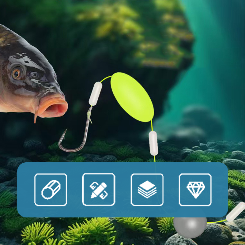 Attrezzatura da pesca con doppio amo e fondo rovesciato