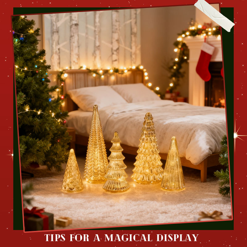 ✨ Natale scintillante – set con albero di Natale illuminato in vetro mercurio ✨