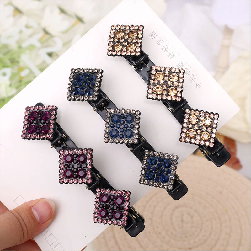 Fermagli per capelli con strass a forma di diamante