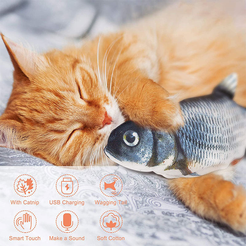 Giocattolo elettrico con pesce danzante e catnip per gatti