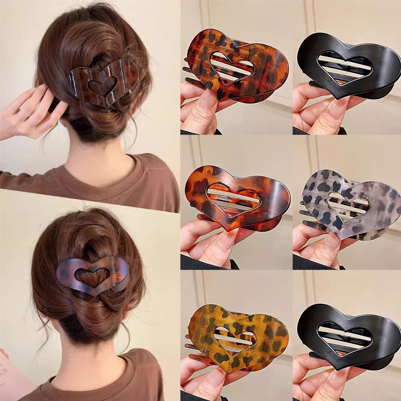 💛Fermaglio per capelli con cuore leopardato