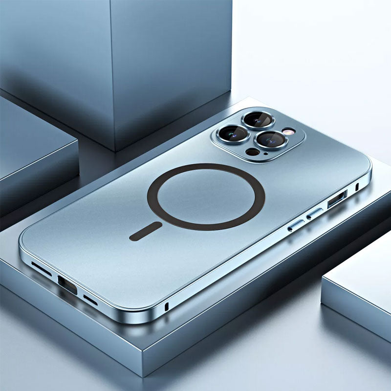 Custodia magnetica a scatto in metallo per iPhone