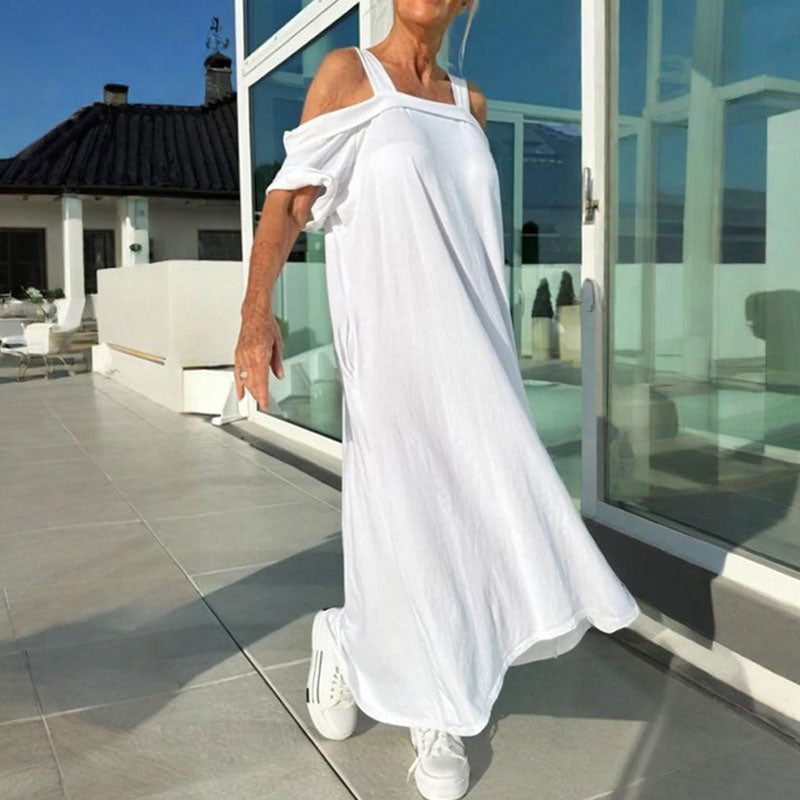 🌴Maxi abito donna casual a spalla fredda