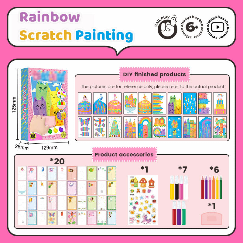 Dipinto natalizio arcobaleno fai da te con tecnica scratch