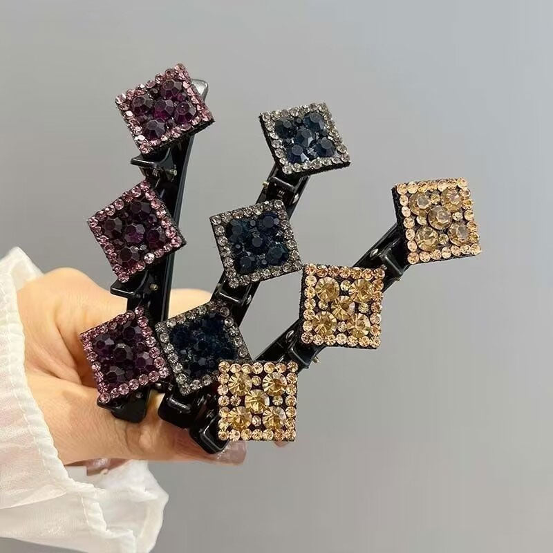 Fermagli per capelli con strass a forma di diamante