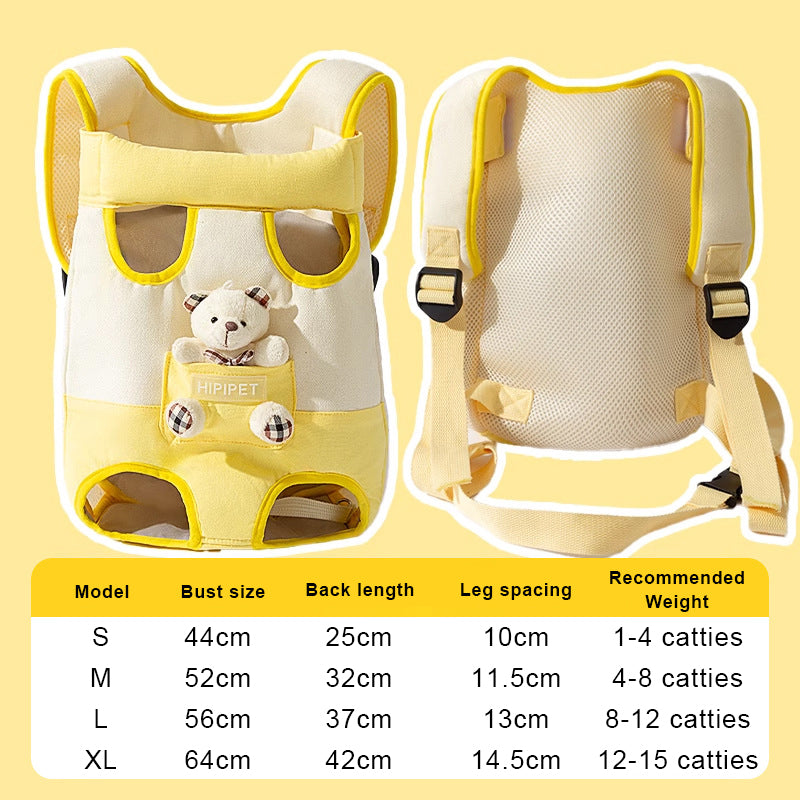 Borsa frontale con simpatico animale domestico disegnato