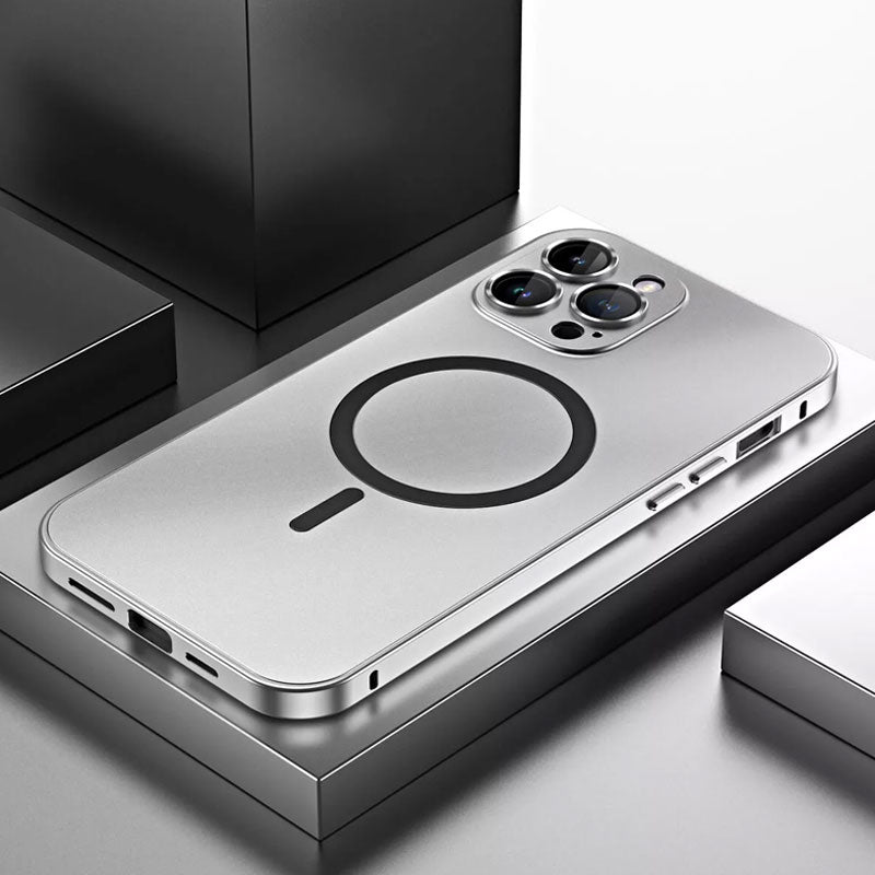 Custodia magnetica a scatto in metallo per iPhone