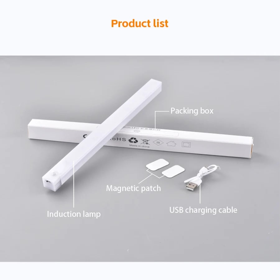Luci LED ricaricabili magnetiche con sensore intelligente e senza punzonatura