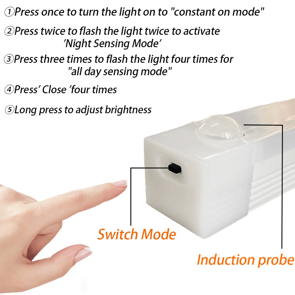 Luci LED ricaricabili magnetiche con sensore intelligente e senza punzonatura