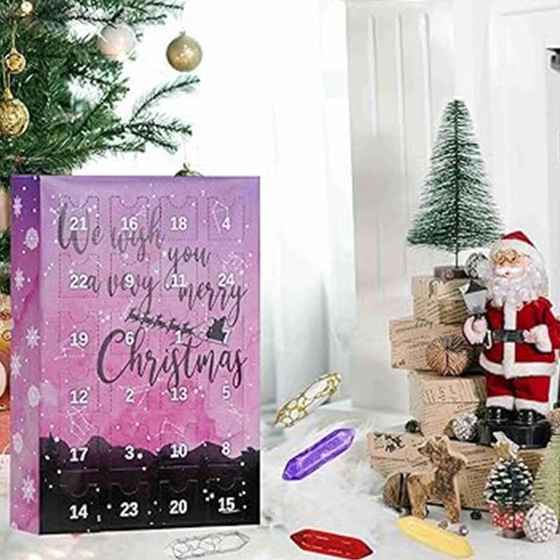 Calendario dell'Avvento Set di pietre curative di cristallo