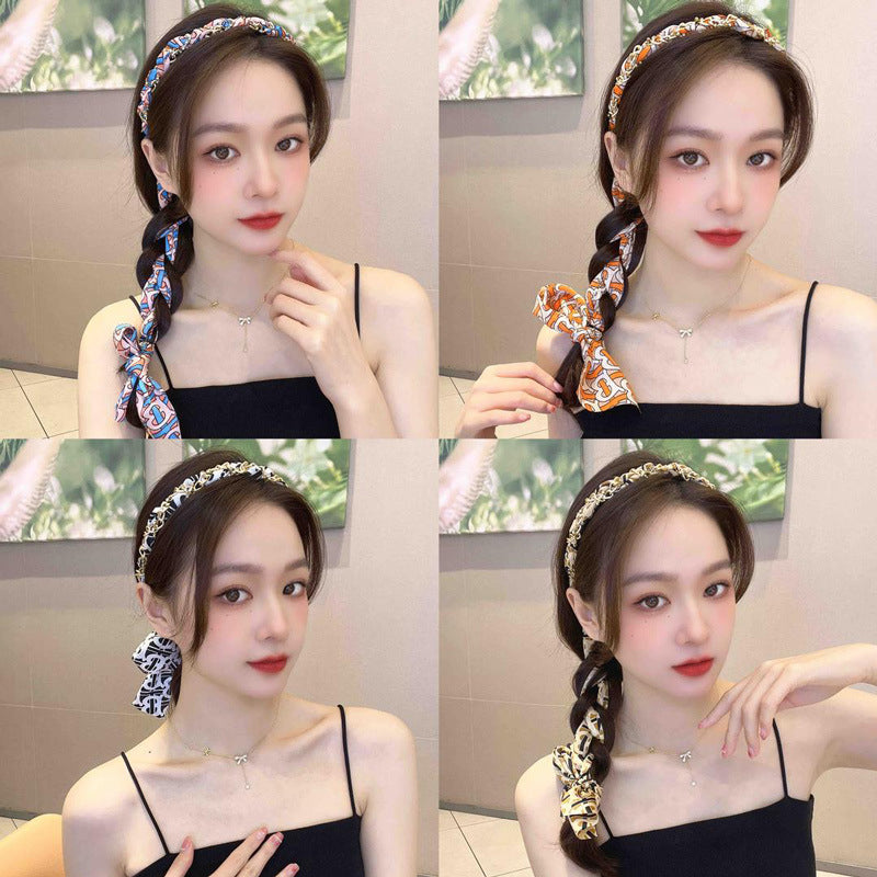 Fascia per capelli con strass e fior