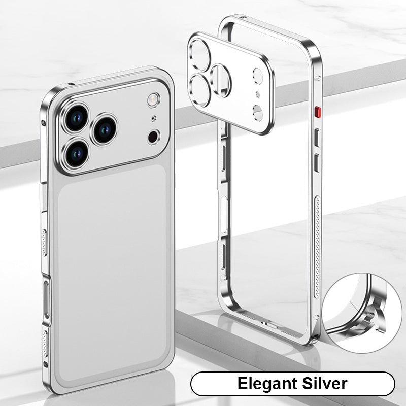Custodia per cellulare con lente in metallo e telaio in lega di alluminio
