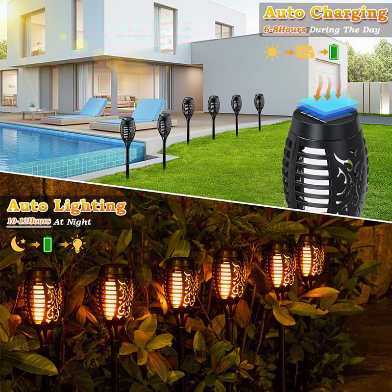 🔥Lampade torcia solari 2025 – Decorazioni da esterno con fiamma tremolante