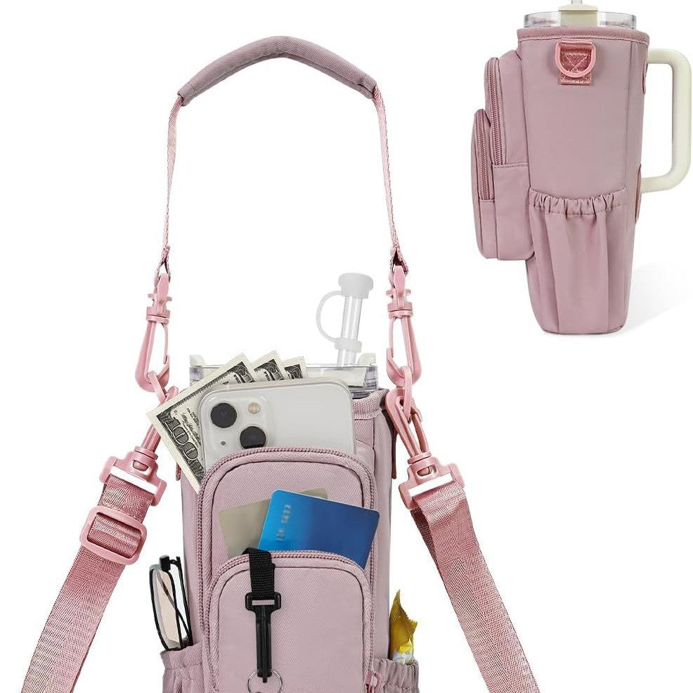 Borsa a tracolla regolabile con portabicchiere termico per 40 oz
