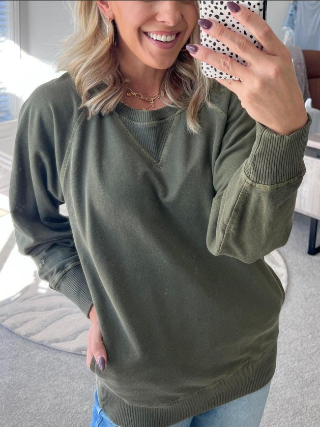 Maglia a coste con tasche da donna