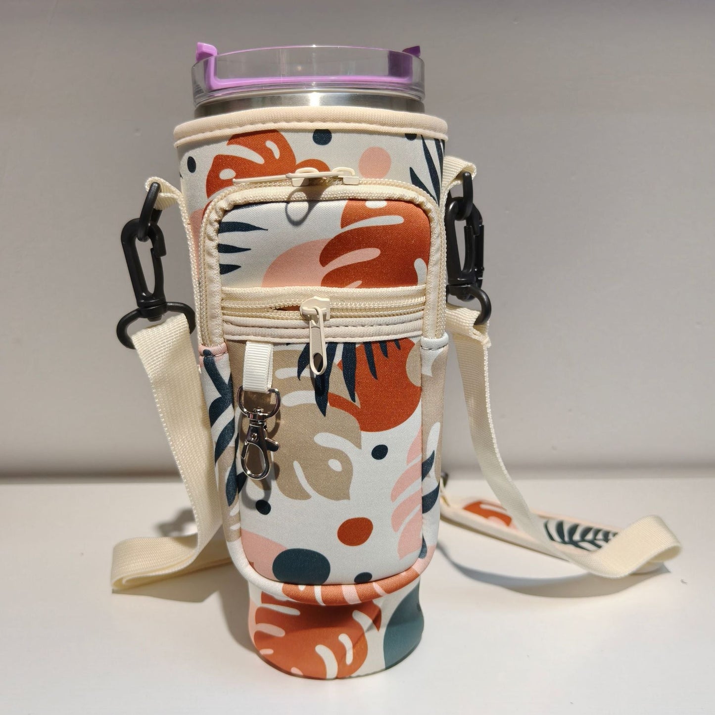 Borsa a tracolla regolabile con portabicchiere termico per 40 oz