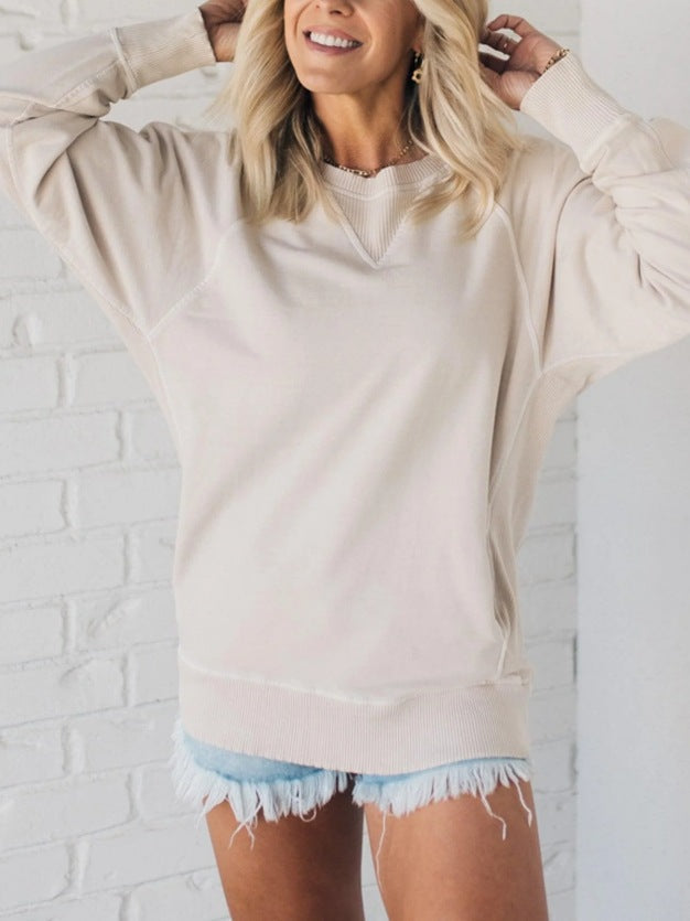 Maglia a coste con tasche da donna