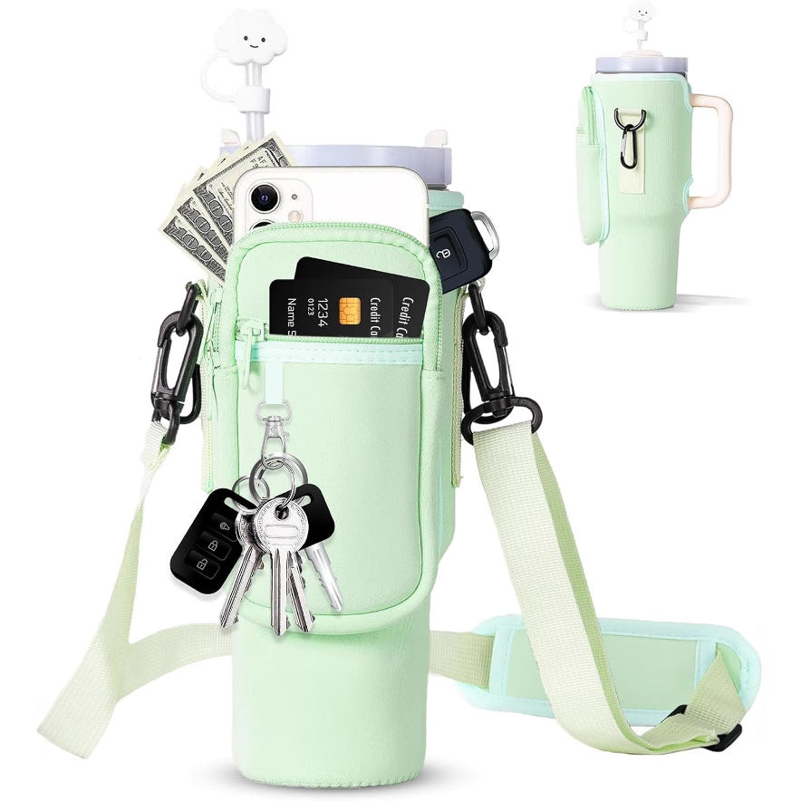 Borsa a tracolla regolabile con portabicchiere termico per 40 oz