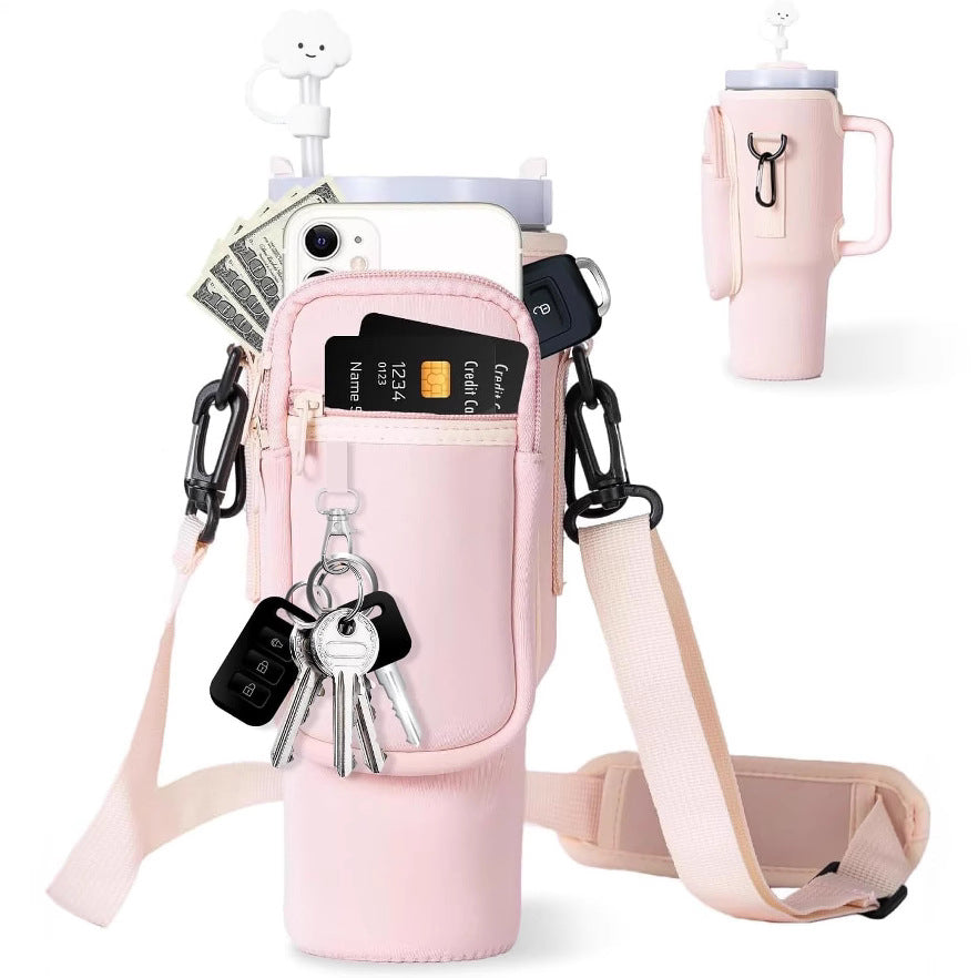Borsa a tracolla regolabile con portabicchiere termico per 40 oz