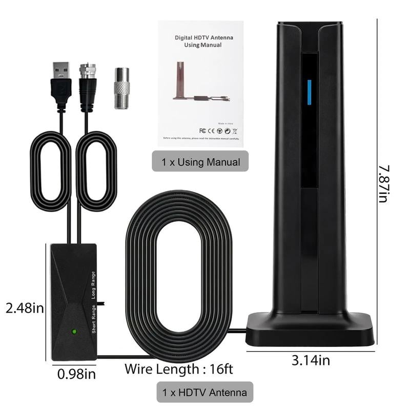 Antenna TV digitale HD Antenna interna HDTV 1080P 4K a lungo raggio
