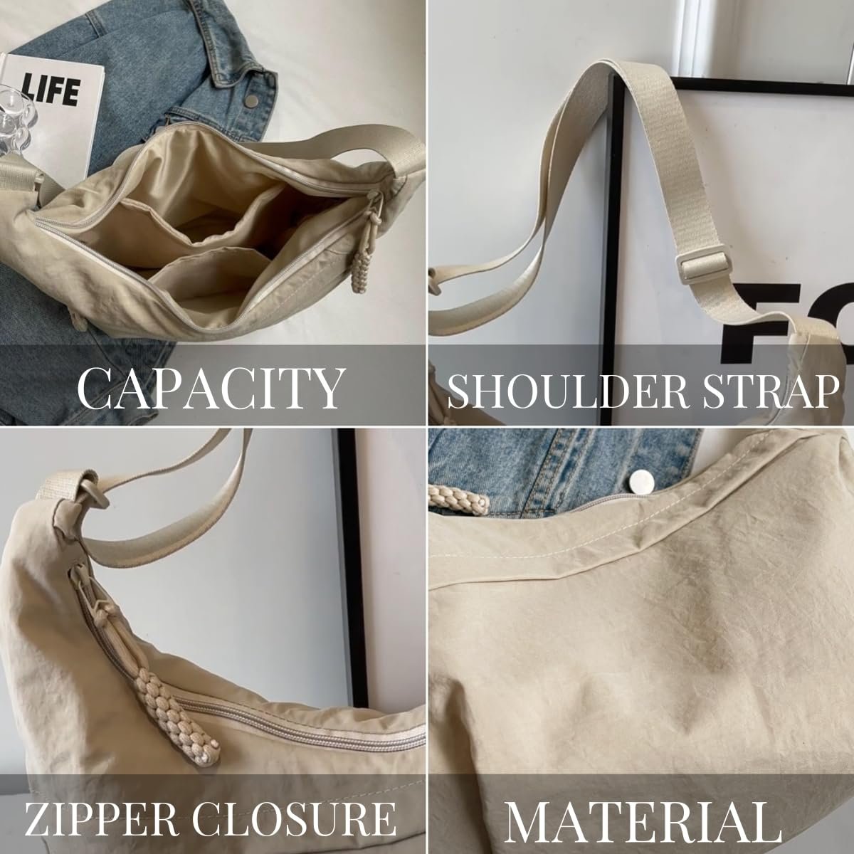 Borsa a tracolla in nylon