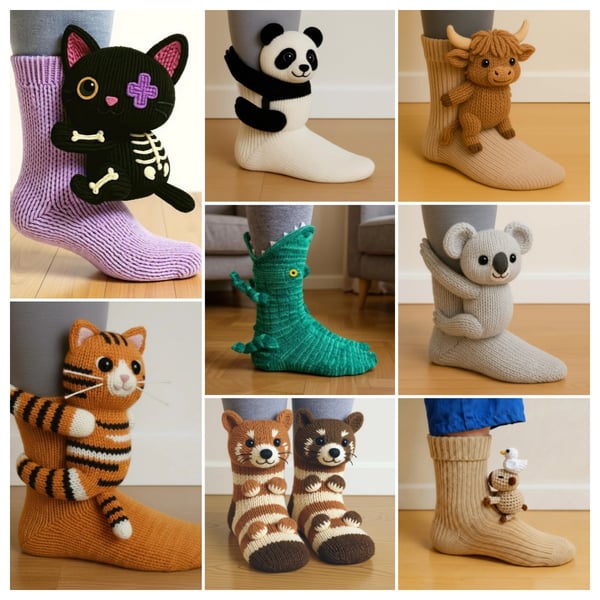 Calzini 3D in maglia con simpatici animaletti