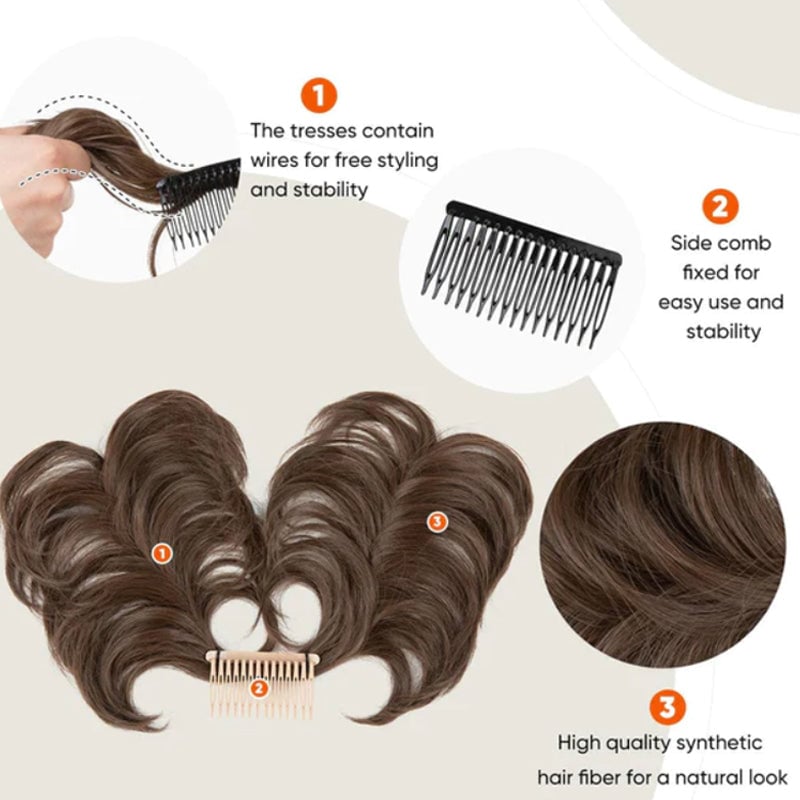 🥰Il miglior pettine laterale clip in accessori per capelli-parrucca✨