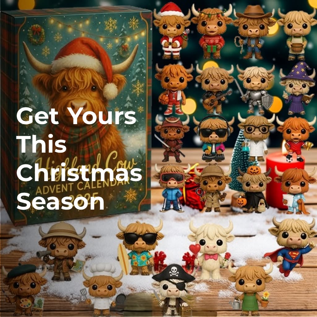 Calendario dell'Avvento Highland Cow 2025 ๐ฎ๐--24 giorni di sorprese