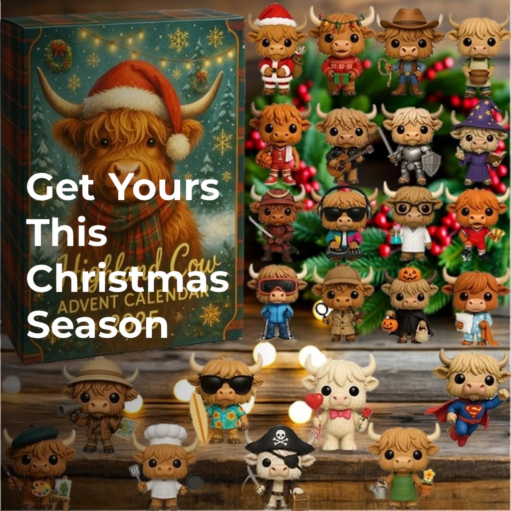 Calendario dell'Avvento Highland Cow 2025 ๐ฎ๐--24 giorni di sorprese