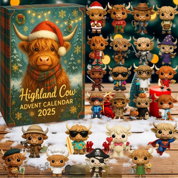 Calendario dell'Avvento Highland Cow 2025 ๐ฎ๐--24 giorni di sorprese