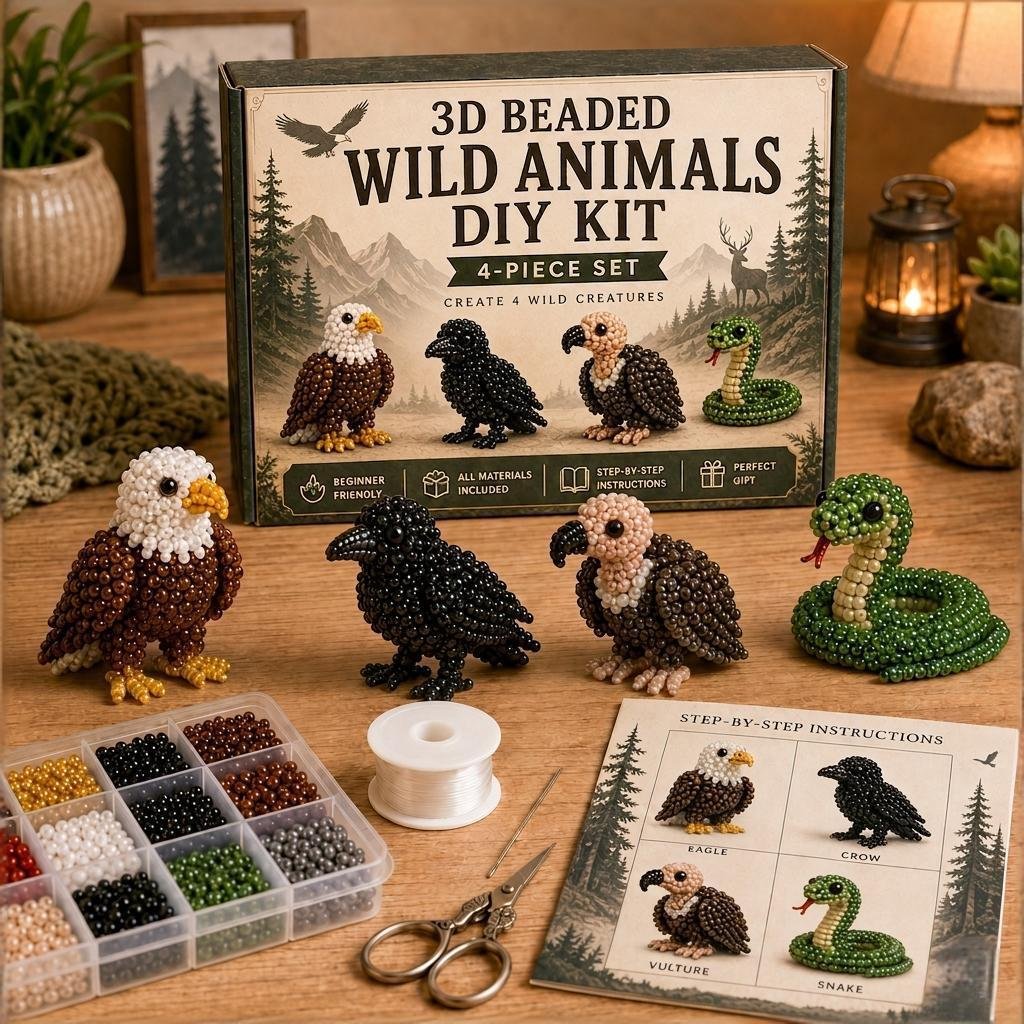 🧵✨ Kit fai da te per creare piccoli animaletti in 3D con perline