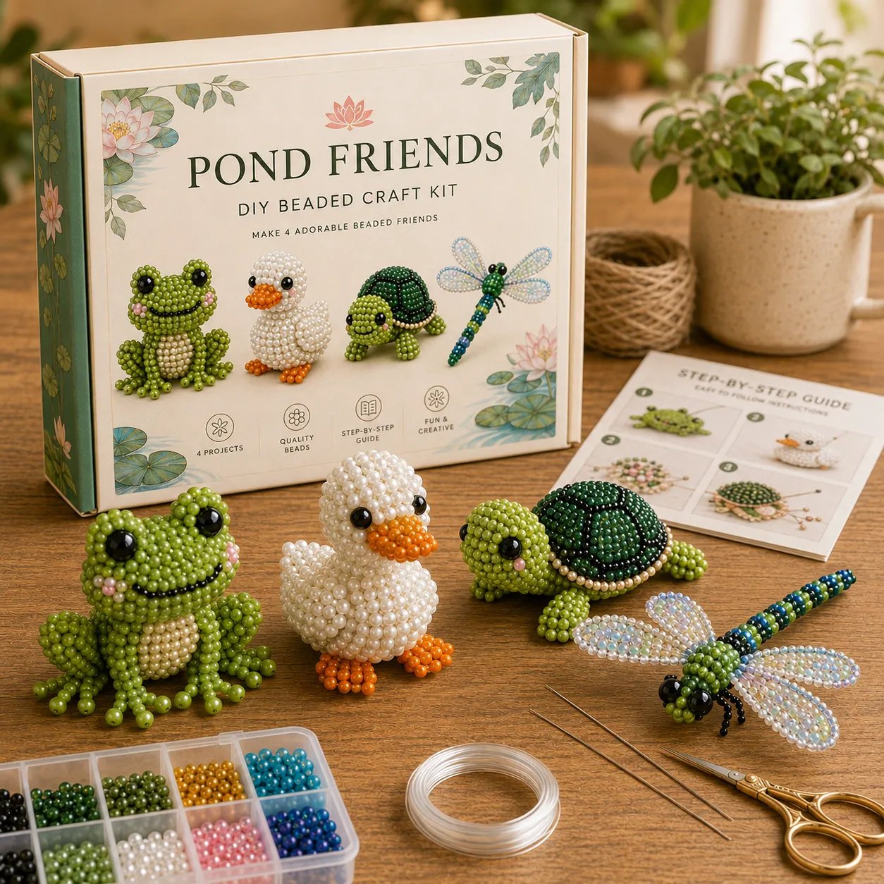 🧵✨ Kit fai da te per creare piccoli animaletti in 3D con perline