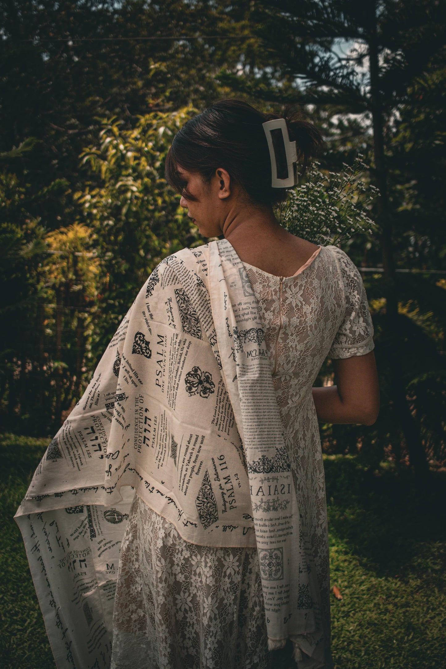 ✝️Scialle da preghiera fatto a mano: sciarpa protettiva con versetti della Bibbia, Yeshua Scarf🙏