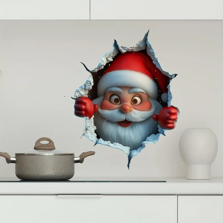 Adesivo da parete 3D con la slitta di Babbo Natale