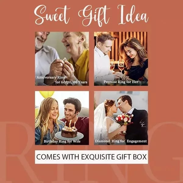 🎁 Anello con zircone super brillante da 3 carati