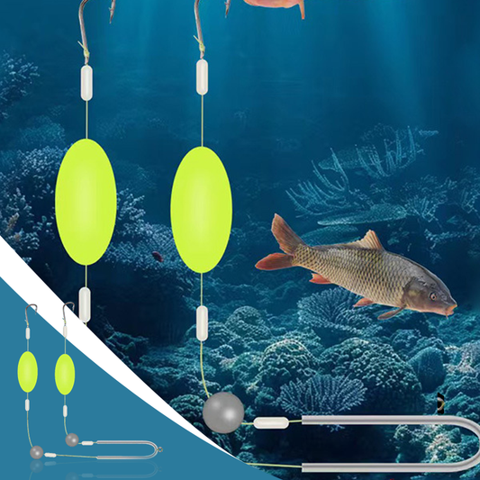 Attrezzatura da pesca con doppio amo e fondo rovesciato