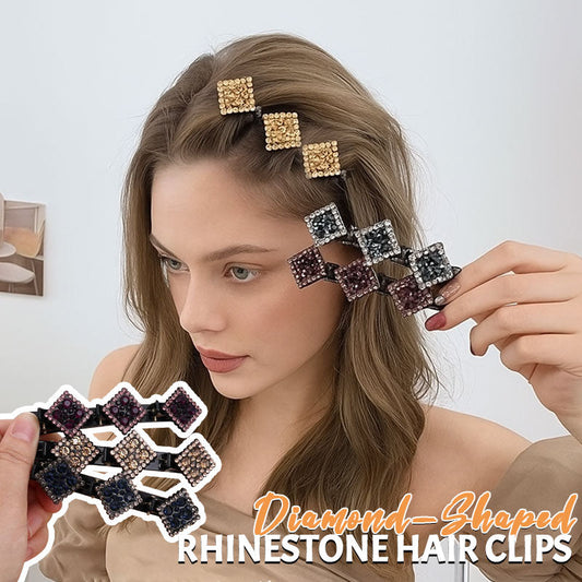 Fermagli per capelli con strass a forma di diamante