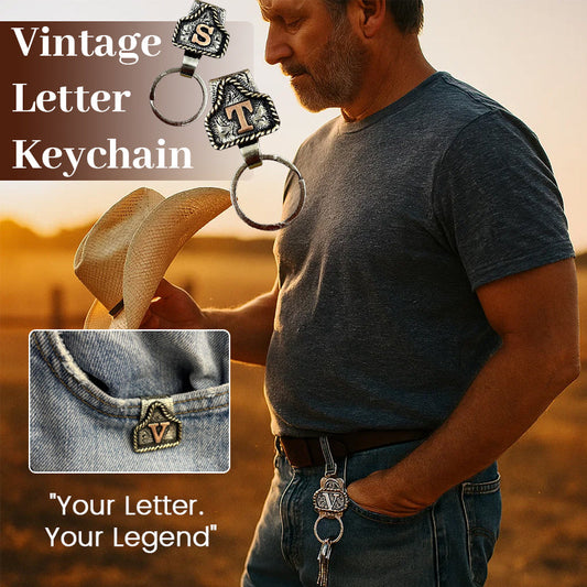 Portachiavi a forma di lettera vintage