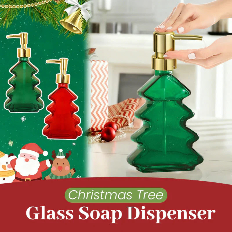 🔥Saldi natalizi 49% di sconto🎄Dispenser per sapone in vetro a forma di albero di Natale