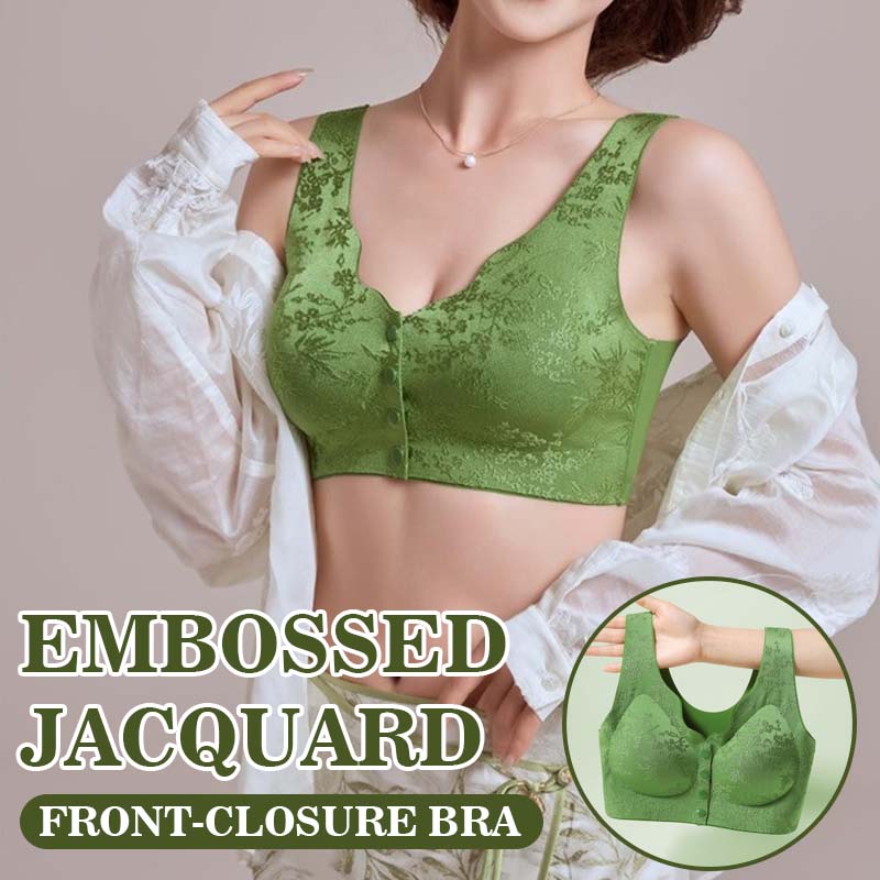 Reggiseno con chiusura frontale in jacquard goffrato