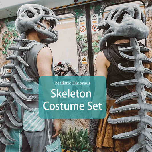 Set costume scheletro di dinosauro realistico