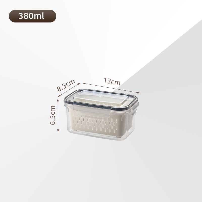 Scatola per la conservazione degli alimenti trasparente per la casa, con cestello di scarico incluso