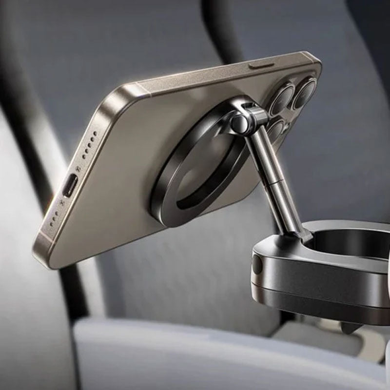 Sammenleggbart, uttrekkbart, roterende, magnetisk telefonstativ for reiser