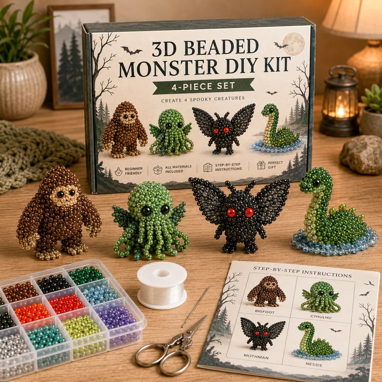 🧵✨ Kit fai da te per creare piccoli animaletti in 3D con perline
